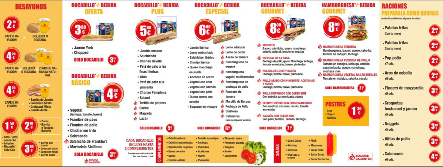Carta de Bocatas y Más